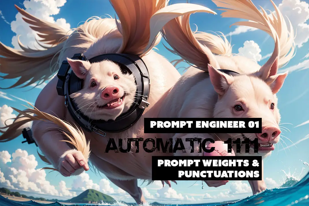 Hairy Flying Pigs over the ocean anime style - Stable Diffusion Prompt Weights