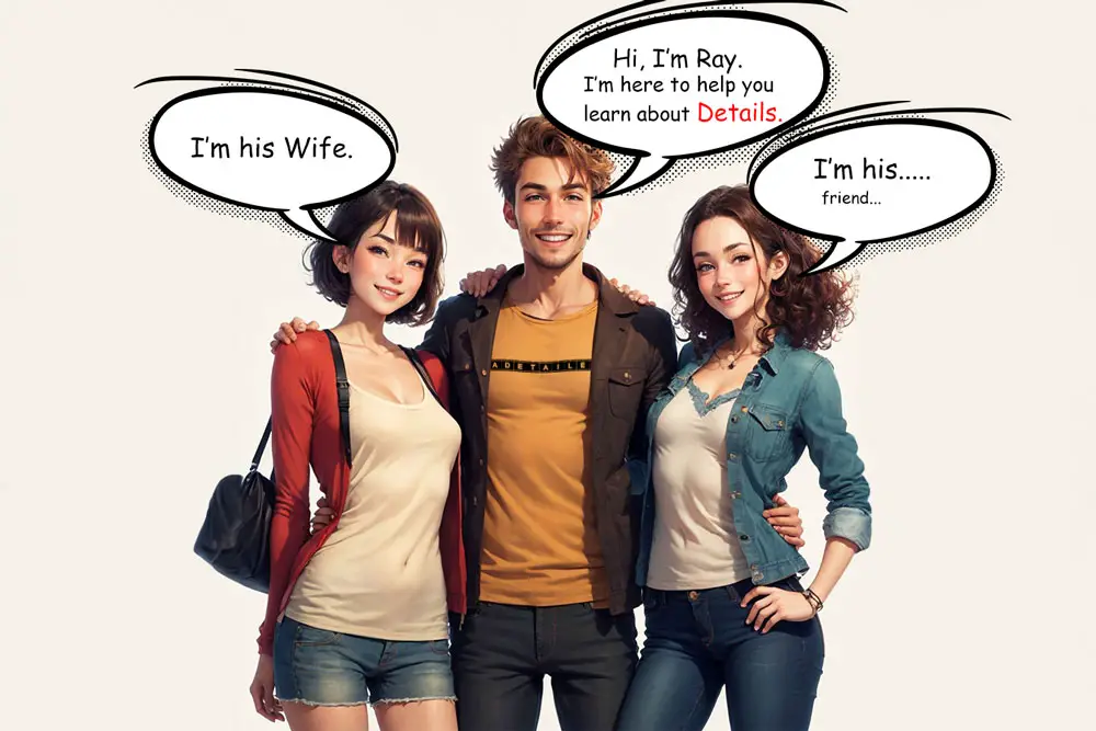 three mischievious friends, a man and 2 women - Adetailer User Interface