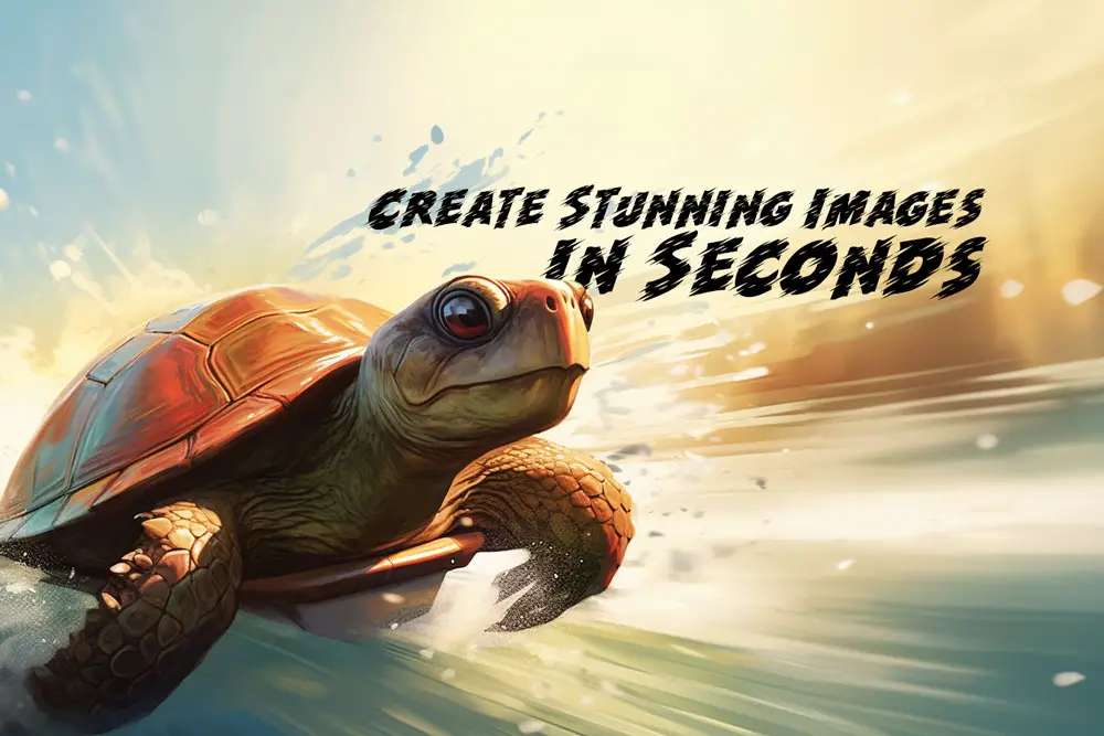 Fast tortoise speeding through the water - LCM
