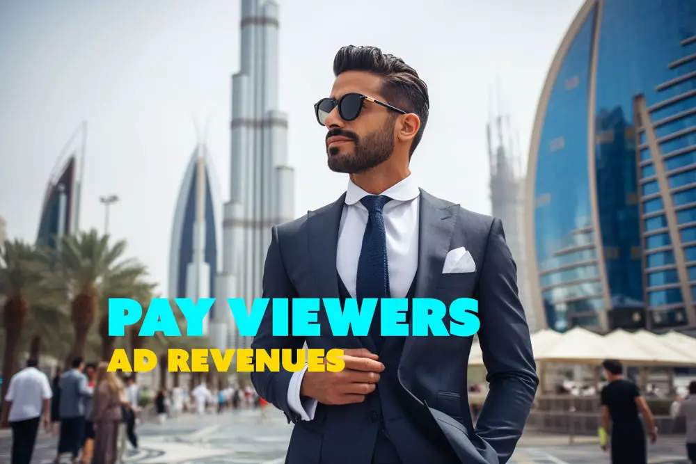 Successful islamic man in shades in Dubai - Viewer Ad Revenue
